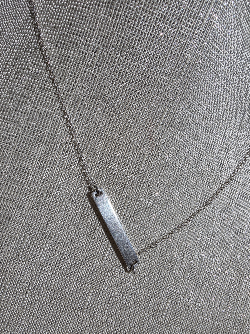 Sterling Silver 16", "amore" Bar Necklace - Picture 7 of 12